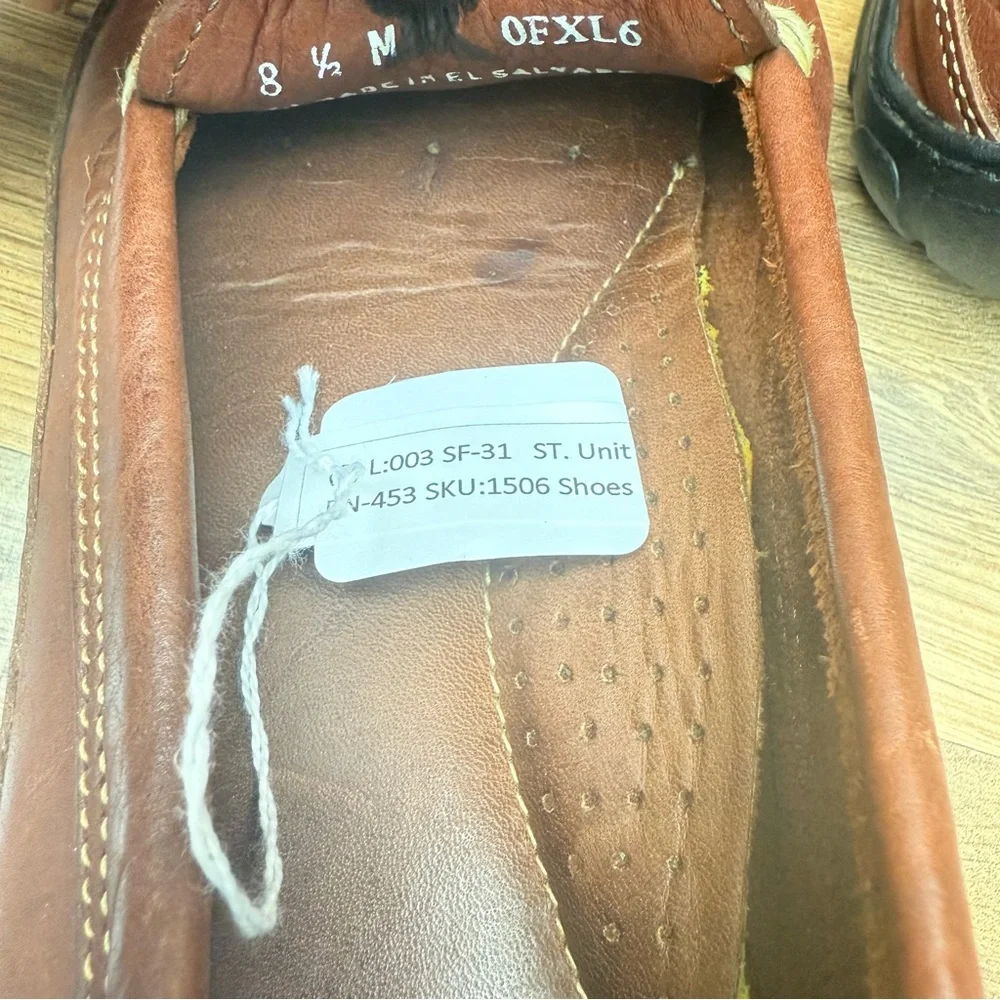 LL Bean women size 8.5 Brown Leather Boat Shoes Loafers Slip On Casual Comfort